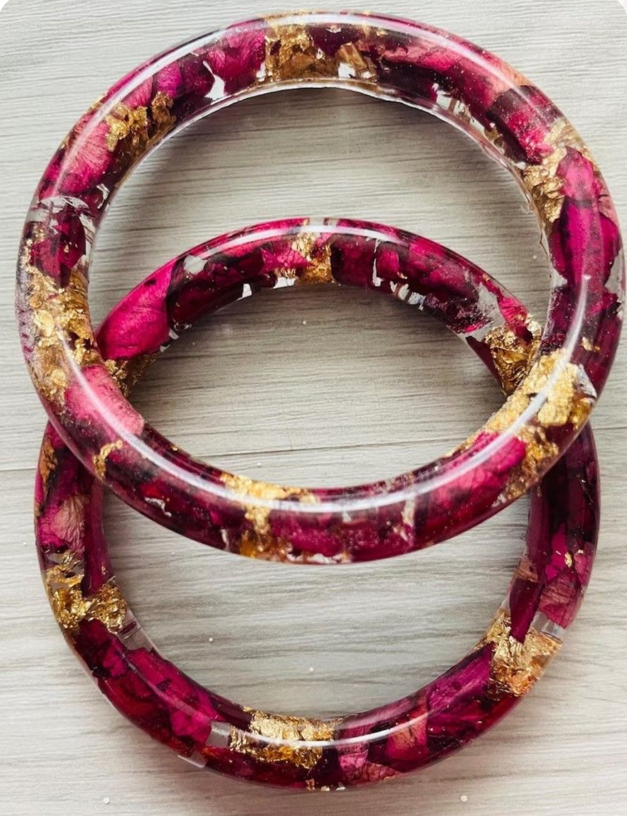 Rose bangles with rose preservation (pair of 2)