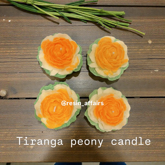 Tiranga peony candle