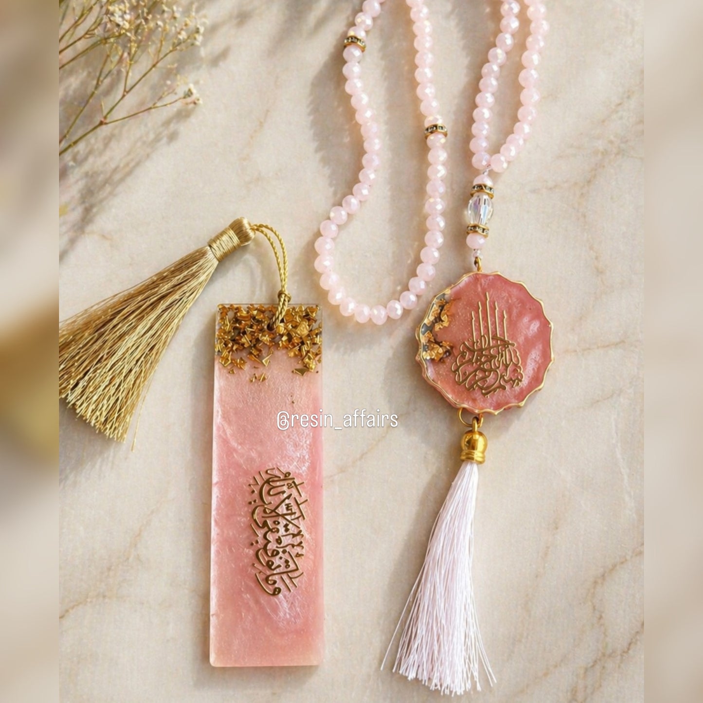 Resin bookmark and tasbeeh set✨