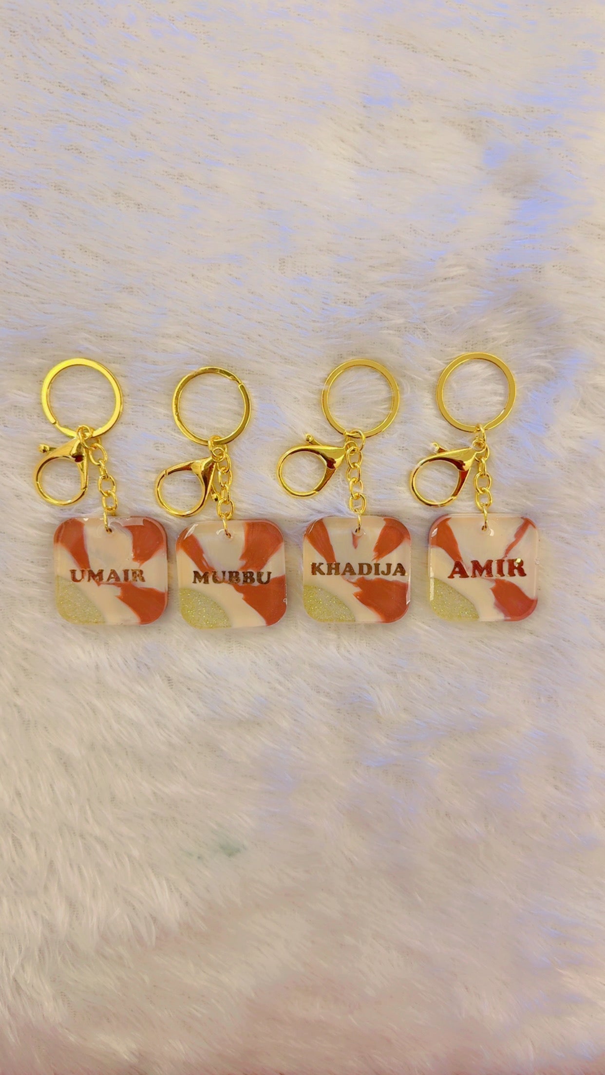Personalised resin keychain with initials