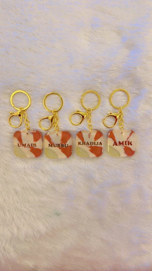 Personalised resin keychain with initials