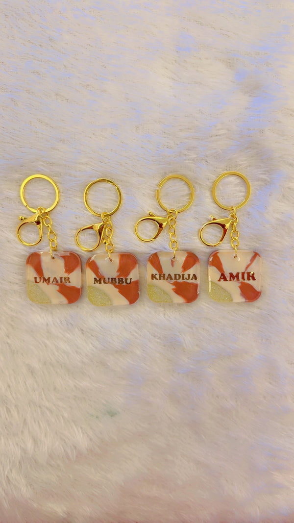 Personalised resin keychain with initials
