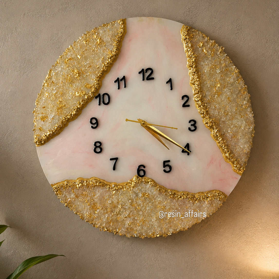 Resin geode wall clock(18 inches)