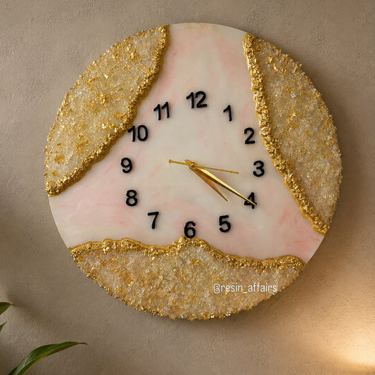 Resin geode wall clock(18 inches)