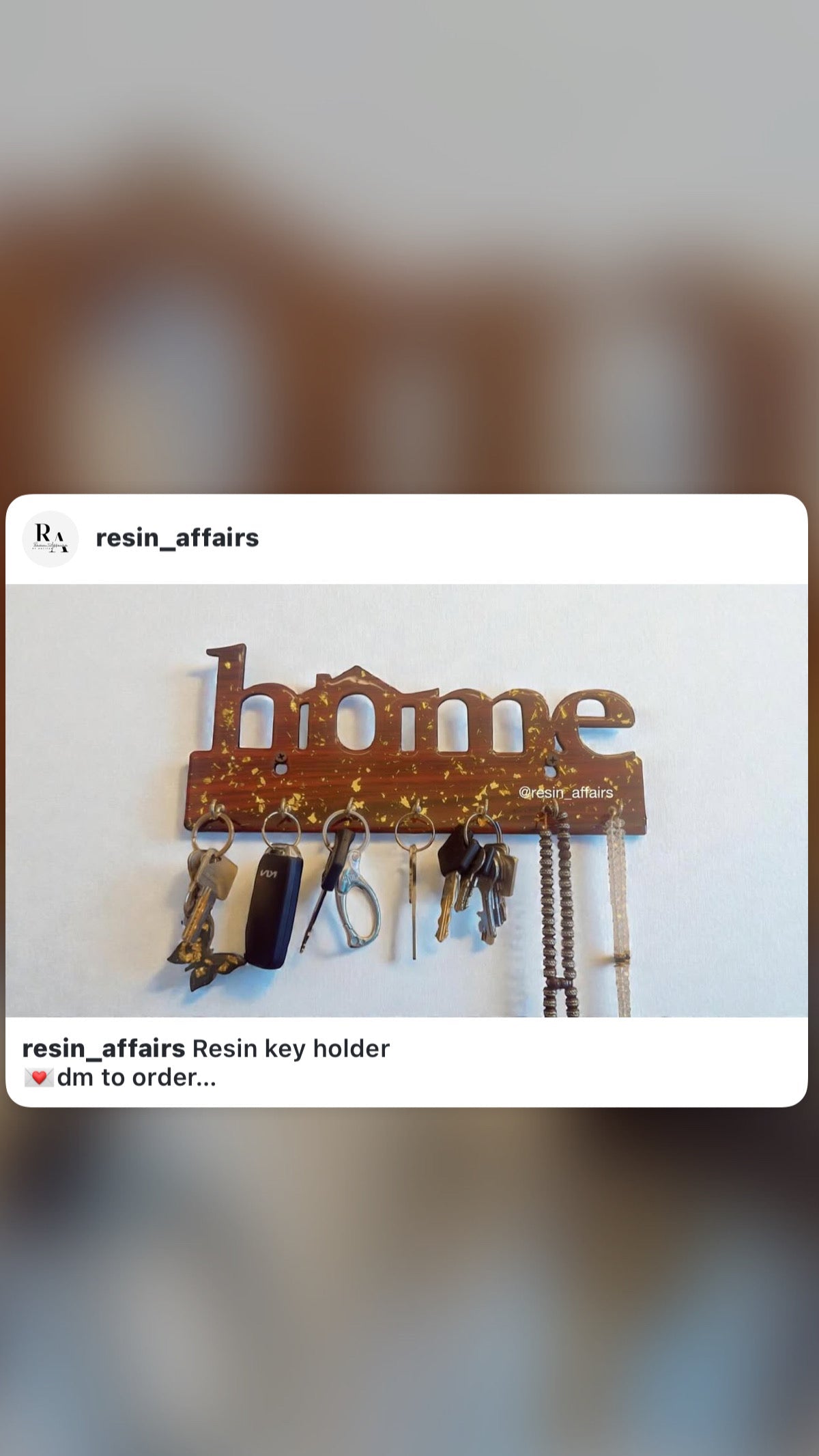 Resin key holder