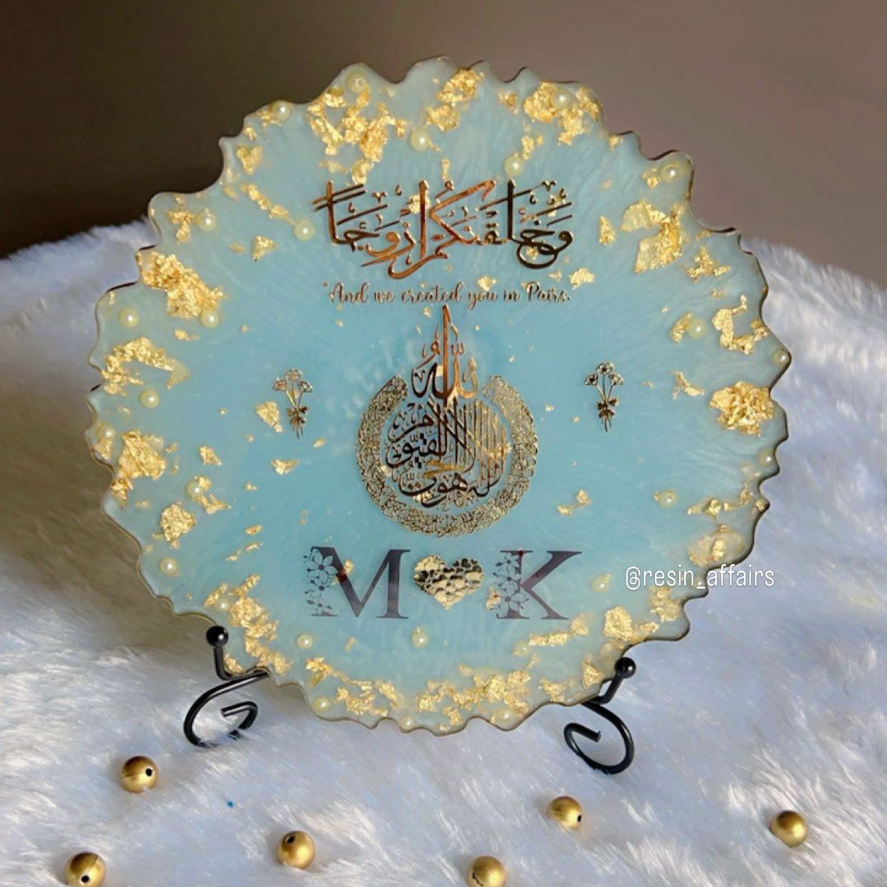 Beautiful Resin frame with gold foil chunks