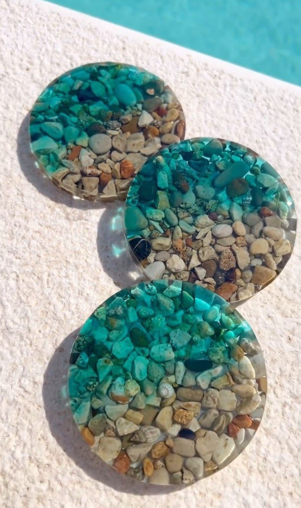 Resin ocean theme coaster ( pack of 2)