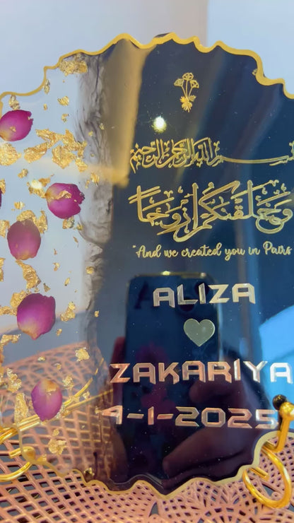 Resin couple name frame